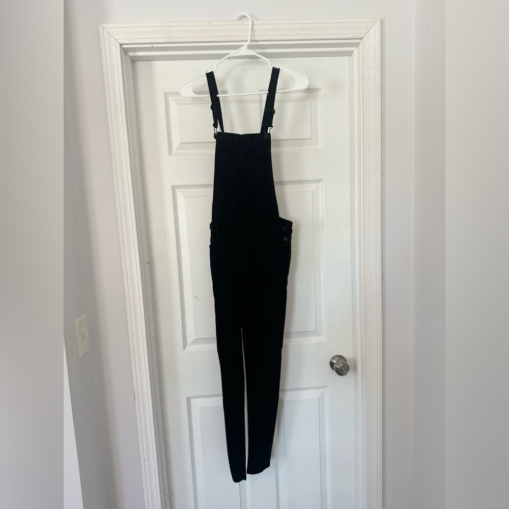 Black Denim Skinny Jean Overalls